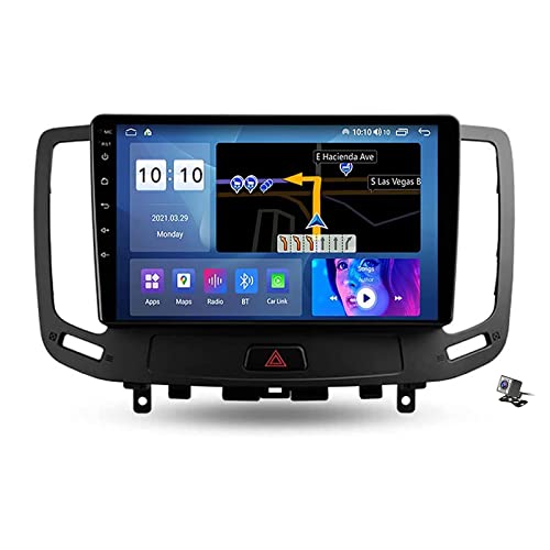 HTXPSM Android 10.0 - Reproductor de DVD estéreo para coche, navegación GPS táctil, radio 2 DIN para Infin-iti G4 G25 G35 G37 2009-2016, navegación GPS, pantalla táctil de 9 pulgadas, reproductor mul