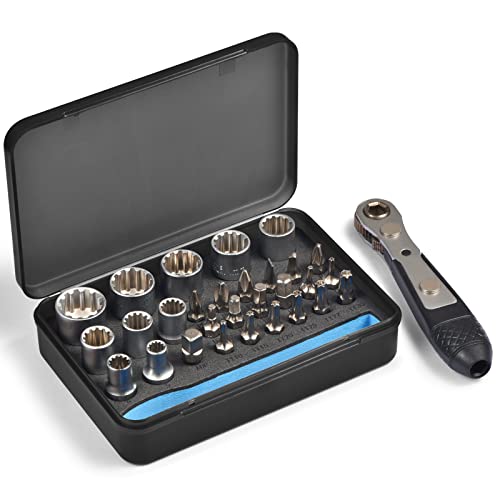 Image of GreaTalent S2 Steel Screwdriver Bit Set with 1 /4 inch Hex Shank Bits (30) | S2 Steel 1 /4 inch Hex Shank Magnetic Bit Holder, 36-Tooth Gear Wrench Handle for Tight Spaces