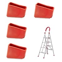 4 Stück Alrens Leiterfüße 50x20mm Gummifüße für Leitern rote Gummi Holzleiter Garten Tisch Fußkappen Leiterzubehör für Heim Arbeiter Klappleiter Zickzackleiter