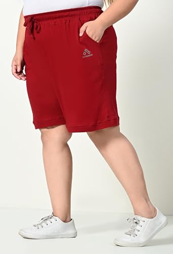 Image of Women's Plus Size Bermunda Shorts | Knee Length Cotton Short | Half Pants for Womens