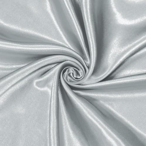Homiest Light Grey Satin Fabric by The Yard, 10 Yards x 58 Inch