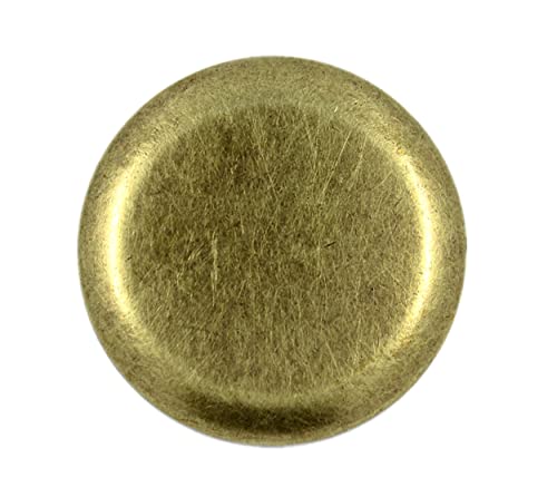 Bezelry 8 Pieces Beveled Edge Antique Brass Metal Shank Buttons.