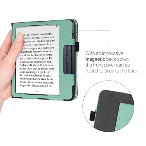 kwmobile hoes compatibel met Kobo Libra H2O - Hoesje voor ereader in turquoise/bruin/mintgroen - Slapende Uil - Met… - Image 6