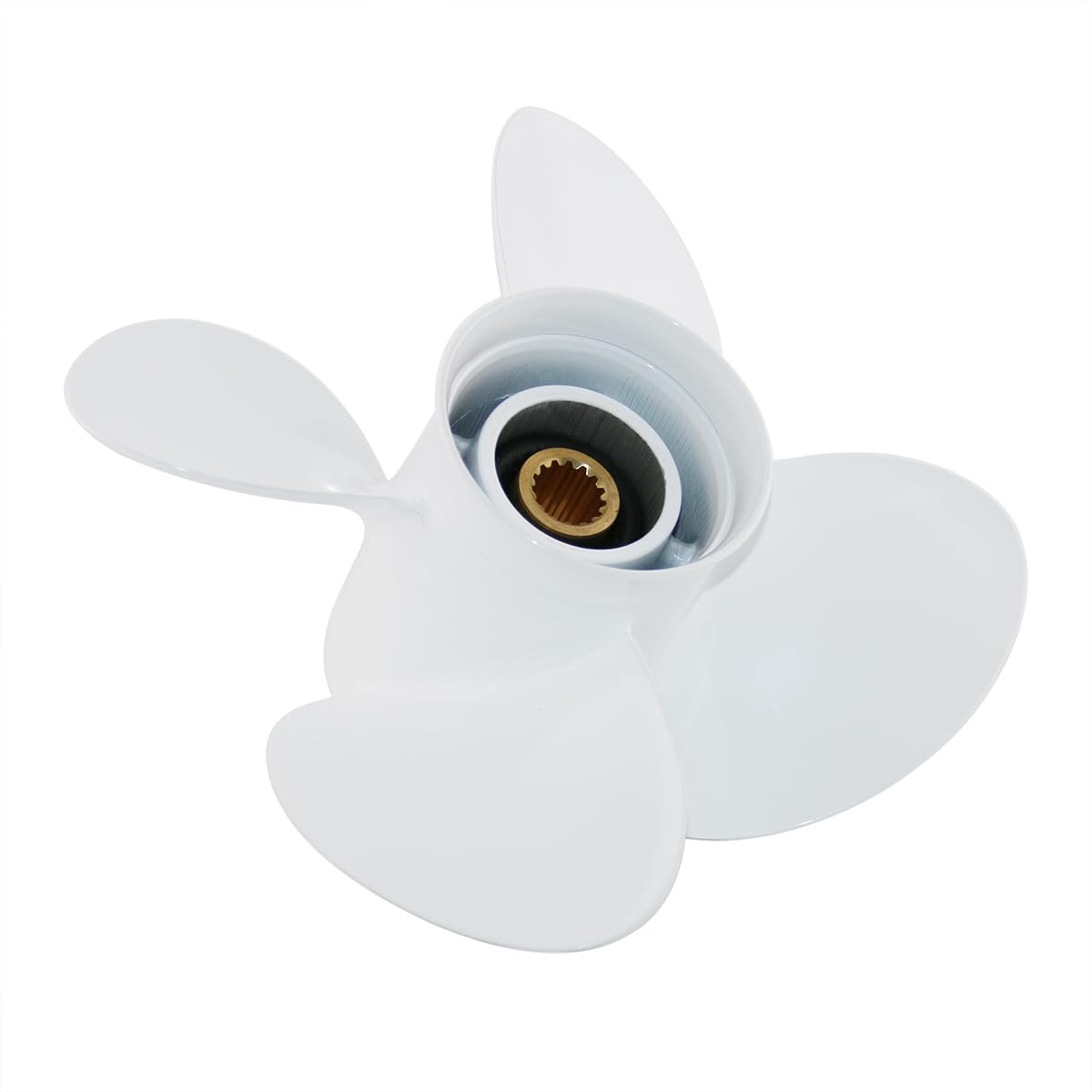 PWCMAN 12.5x19, 4 Blades Aluminum Outboard Propeller Compatible with Yamaha Engines 50HP 60HP 70HP 75HP 80HP 85HP 90HP 100HP 115HP 130HP, 15 Spline Tooth, RH