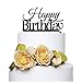 Black Happy Birthday Cake Topper Acrylic Unique Font Design Cake Decoration for Party Celebration Supplies (Black 2#)