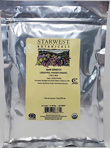 Starwest Botanicals Organic Lemon Peel Powder,1 lb (453 g)