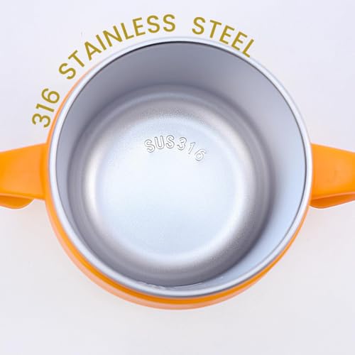 Image of Stainless Steel Baby Sipper Bottle for Kids - 260 ml | Leakproof Sippy Cup with Straw | Travelling Water Bottle for Kids (Yellow)