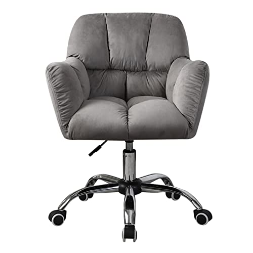 Silla ergonómica de terciopelo moderna para oficina en casa con altura ajustable y función giratoria