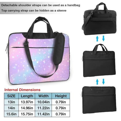 Maletín rosa con estrellas azules para laptop 15.6 pulg impermeable miniatura 4