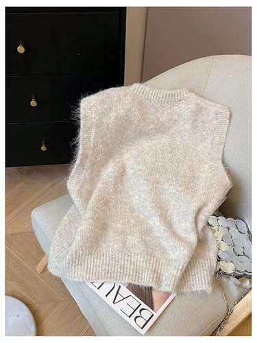 OYOANGLE Women's Bow Sweater Vest Crew Neck Sleeveless Preppy Knitted Tops Graphic Knitwear2