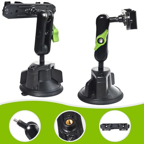 Image of HYS Heavy Duty Radio&Remote Speaker Mic Suction Cup Mount for Radio W /Round Knob&Belt Clip - 3.54in Suction Mount, Quick Install Car Boat Windshield Window Mount for SDS100 BCD436HP XPR7550 APX6000