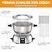 Electric Fondue Pot Set,2-Quart 1000-Watt Stainless Steel Fondue Maker with Temperature Control,8 Forks,Perfect for Chocolate, Cheese, Caramel