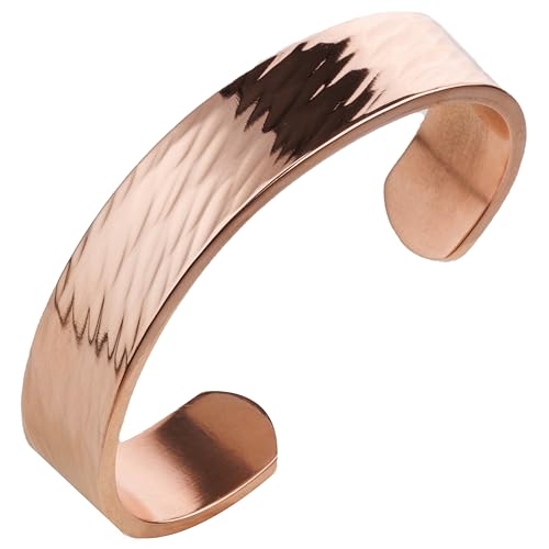 DEMMEX 3mm Thick Copper Bracelet for Men & Women – 100% Pure Solid Turkish Copper Cuff Bangle, Heavy-Gauge & Uncoated, Non-Magnetic – 1/8