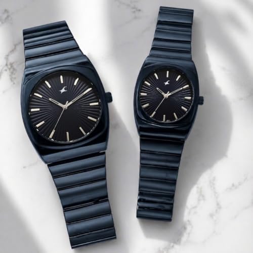 Image of Fastrack Mixmatched 5.0 Quartz Analog with Blue Dial Blue Stainless Steel Strap Watch for Couple - 3819268060QM01