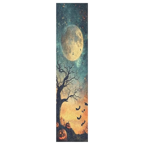 CEBUGI Halloween Night Sky with Moon Skateboard Grip Tape 44x10in Waterproof Tear-Proof Longboard Grip Tape Bubble Free Non-Slip Scooter Grip Tape for Girls Boys