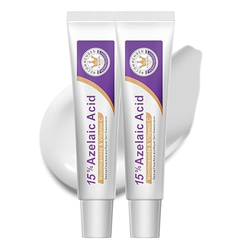 20g-15% Azelaic Acid Acne CreamAzelaic Acid Acne removing Serum Hyaluronic Acid Vitamin C Smoothing Skin and Blemish Facial acne relief Unclogs Pores & Controls Oil2pc
