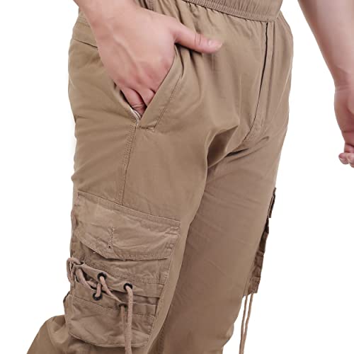 Image of Loose-Fit Straight Leg Cutton Twill Cargo Trousers #3886