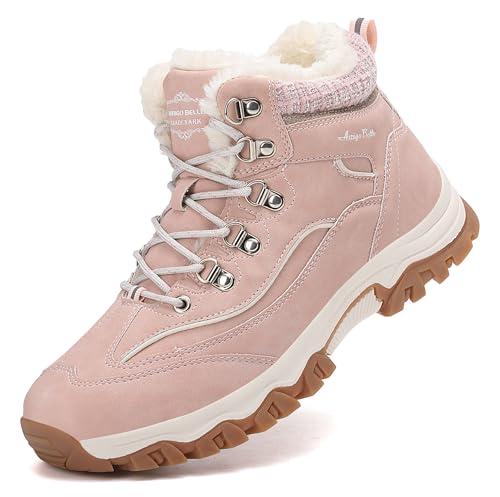 ARRIGO BELLO Mujer Botas de Nieve Senderismo Deportes Trekking Zapatos Fur Forro Aire Libre Boots Talla 36-41(Rosa5071,37)