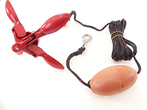 Tech Team Complete Marine Grapnel Folding Anchor Kit, Kayak, Canoe, Jet Ski, Rowboat