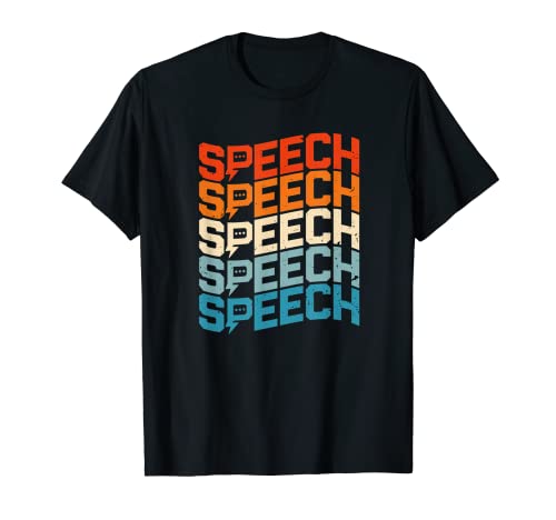 Retro Discurso Lenguaje Patólogo Repeat SLP Terapeuta Camiseta