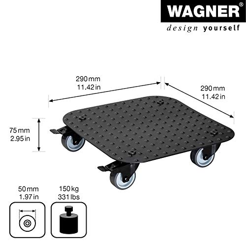 WAGNER Plant trolley ALASKA 29 x 29 x 7,5 cm I Flower trolley for indoor + outdoor use I Container trolley made of aluminium I 2 total breaks I Load capacity 150 kg I Made in Germany - Image 3