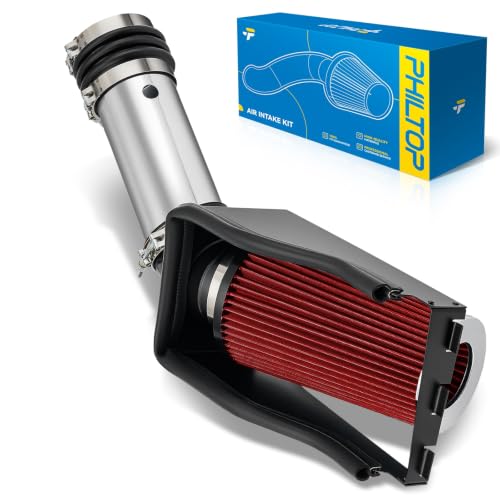 4“ Cold Air Intake System Kits w/Filter Aluminum 7.3L Diesel Kit Replacement For 1999-2003 F250/F350 Super Duty 1999-2003 Excursuion 7.3L V8 (Red)