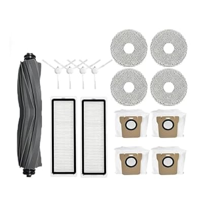 VEWHVBYDK Main Side Brush Hepa Filter Dust Bag Rag Mop Stand Dust Box，Compatible with Xiaomi X10+ X10 Plus B101GL Robot Vacuum Spare Parts Accessories(15PCS)