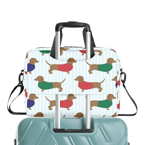 Maletín para laptop 15-16" con estampado de perro salchicha miniatura 6