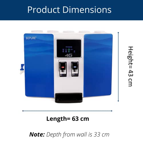 Image of BePURE 4G Ph Hot And Cold Alkaline Water Purifier 9L RO+UV+UF+TDS Purification| ISI Mark | 8 Stage Water Purification|Works Up To 3000Ppm TDS| Room Temperature Water Tap At Side, Blue