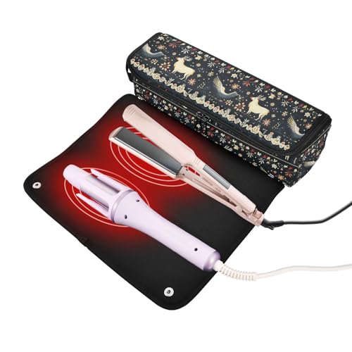 Bolsa organizadora de viaje resistente al calor para herramientas de cabello Folk Traditional Marble miniatura 2