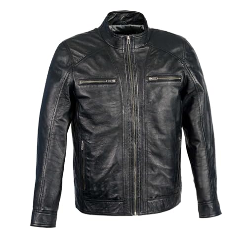 Image of Milwaukee Leather Men's Black Motorcycle Fashion Leather Jacket with Front Zipper Closure SFM1860