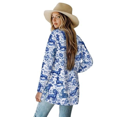 Image of Women's Open Front Cardigan Long Sleeve Loose Sweater Lightweight Soft Cardigan Jackets