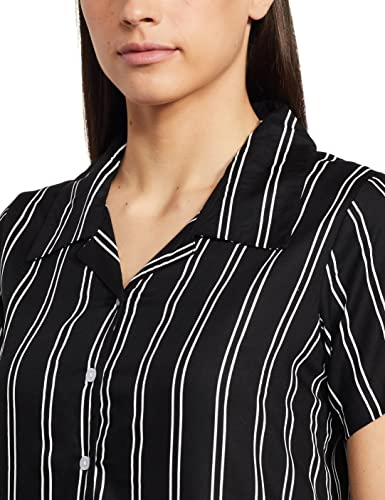 Image of Longies Women's Rayon Capri Nigh Suit Regular Set (LGRCSSYV001 Black022 S)