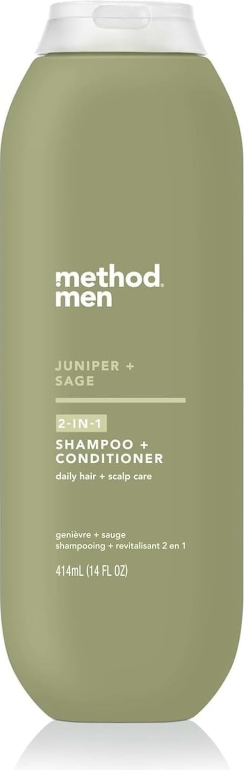 method men 2-in-1 Shampoo and Conditioner, Juniper + Sage, 14 fl oz | Cleans and Conditions with Argan and Jojoba Oil - Made without Parabens