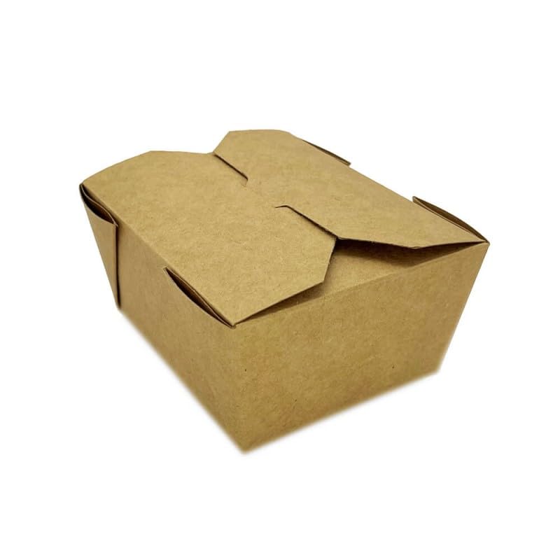 Cajas Americanas de Cartón Kraft 1350 ml (150x120x65mm) - A Prueba de Fugas, Resistentes a Líquidos y Grasas, Perfectas para Comida para Llevar - Pack de 300 Unidades (1350ML 150x120x65mm)