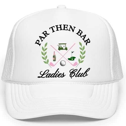Image of Par Then Bar Ladies Club Funny Golfer Women's Classic 5 Panel Mesh Snap Back Trucker Hat