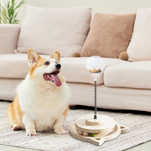 Balle distributeur de croquettes pour chien avec stimulation mentale et circuit interactif - 3