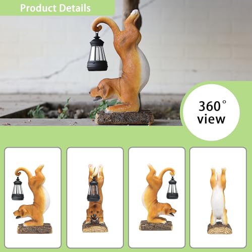 Garden Statue Dog Outdoor Decor,Outdoor Solar Dogs Decor Light,Solar Dog Statues for Garden Decorations, Patio,Porch,Balcony,Yard,Lawn - Image 3