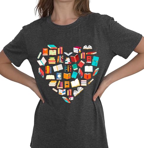 Book Shirts for Women Reading T Shirts Teacher Shirt Book Lovers T Shirt Rainbow Shirt Casual Short Sleeve Tops4