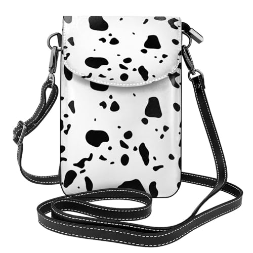 Sac bandoulière dalmatien en cuir PU pour femme avec porte-cartes