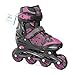 Roces Jokey 3.0 Girl, Pattino Inline jr Bambina, Nero/Rosa, 34/37