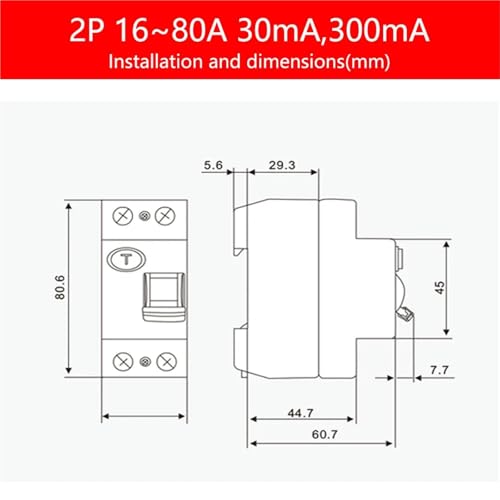RCCB 2P 25A 300mA interrupteur différentiel de type AC pour tableau