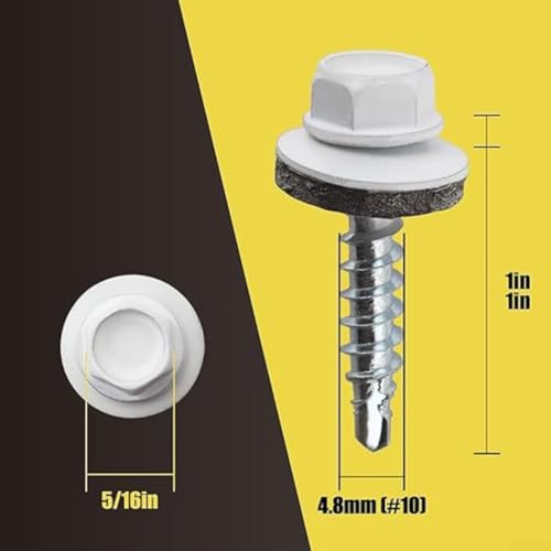 Tornillos de techo impermeables con arandela de goma para instalar paneles de metal 7