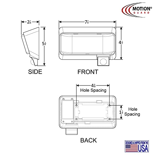 Motion-Guard, Mg1000-450B, Rv Motion Sensor Light, 12 Volt, Exterior Mounted Motion Sensor Bright Led Porch Utility Ip65 Flood Light With Battery Monitoring Sensor And Emi Suppression, Usa Designed #TOP2