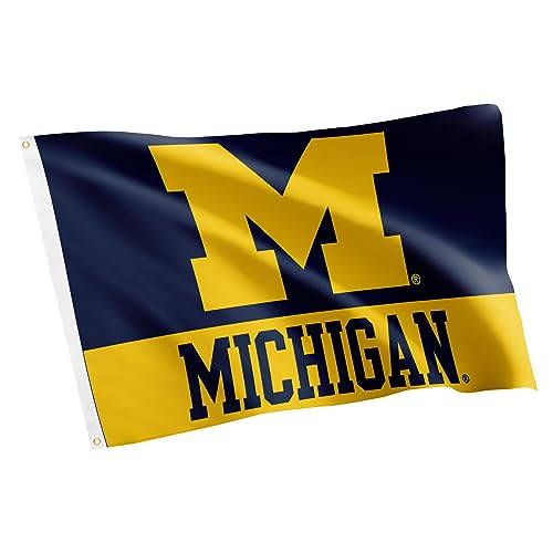 Desert Cactus University of Michigan UM Flag - 3 x 5 Feet Wolverines Banner Indoor/Outdoor Durable Fabric 100% Polyester Design (Style C)