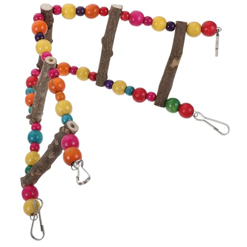Levemolo Wooden Bird Toy Parrot Ladder for Small Birds Parakeet Training Climbing Step Ladder Toy