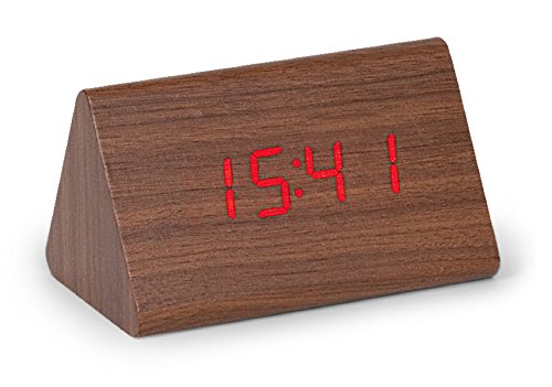 Atlanta Wecker, Kunststoff, nussbaum, 12 x 7 cm