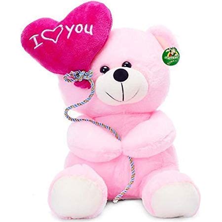 Pink Stuffed/Soft/Cuddle Ballon Teddy Bear Pink
