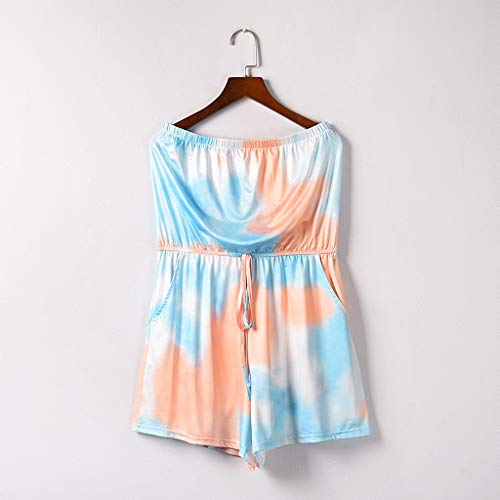 Mono de mujer bandeau casual ligero playsuit de verano tie-dye 6