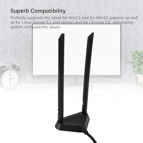 BE200NGW, Tarjeta PCI Ex1 con antena de 8DB, Adaptador de red inalámbrico WIFI7 5.4 para PC de escritorio (con base de antena desmontable) miniatura 3